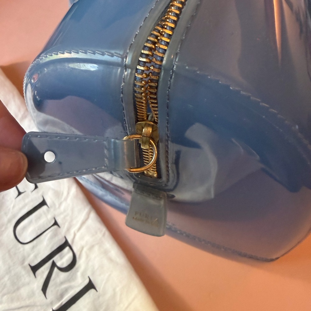 Furla Patent Leather Dome Satchel in Royal Blue - Picture 14 of 16